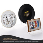 YUXUN Plate Stand for Display,2 Pack Plate Holder Display Stand,Acrylic Picture Frame Stand for Picture,Decorative Plate,Photo Easel,Tabletop Art(Clear,8Inch)