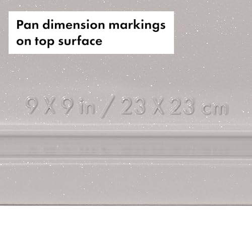 OXO Good Grips Non-Stick Pro Ceramic Coated Metal Bakeware 9” Square Cake Pan – Biscuit - color: Biscuit, size: 9" Square Cake Pan