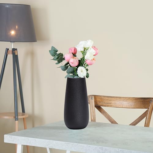 D'vine Dev 10 Inch Raven Grain Elegant Oval Ceramic Vase for Flowers, Home Décor Vase with Design Box, VS-LD-B-3 - color: Raven Grain, size: 10 Inch