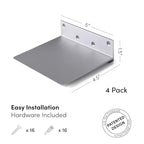 xympo Floating Invisible Bookshelf Wall Mounted (Set of 4) - Aluminum - Turn Books into Floating Shelves