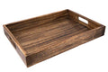 GoCraft Handmade Classic Wooden Tray – Large 16.5" Mango Wood Serving Tray with Handles – Elegant Kitchen & Dining Accessory – Ideal for Breakfast in Bed, Coffee, Tea - size: 16.5" x 12" x 2"