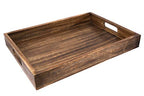 GoCraft Handmade Classic Wooden Tray – Large 16.5" Mango Wood Serving Tray with Handles – Elegant Kitchen & Dining Accessory – Ideal for Breakfast in Bed, Coffee, Tea - size: 16.5" x 12" x 2"