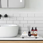 Bathroom Vanity Tray and White Marble Kitchen Soap Tray, Luxurious Small Accessory for Table/Countertop (Black-Rectangle, 10" x 6" x 1") - size: 10" x 6" x 1"