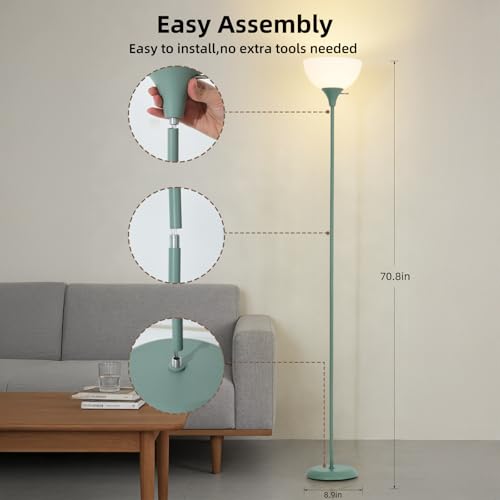 RISLG Standing Lamp, Floor Lamp, Dimmable Floor Lamps for Living Room Bedroom Study Office Kid’s Room (Green) - color: Green