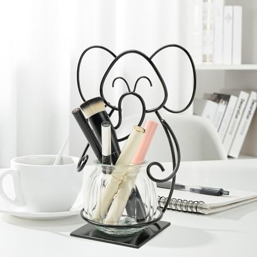 Desktop Glass Planter Hydroponics Vase, Planter Round Vase with Holder for Home Decoration, Modern Creative rabbit Plant Terrarium Stand, Scindapsus Container - color: Elephant Planter