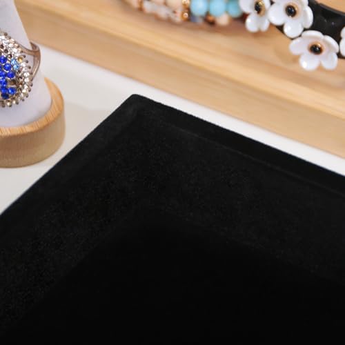 Bedside Organizer Tray, Desktop Storage Tray for Jewelry, Sunglass, Phone, Watch, Perfume,Lipstick, Nightstand Desk-top Catchall, Multi-use Holder Box for Desk Drawer (Black 1Grid) - color: Black Velvet, size: 1 Grid