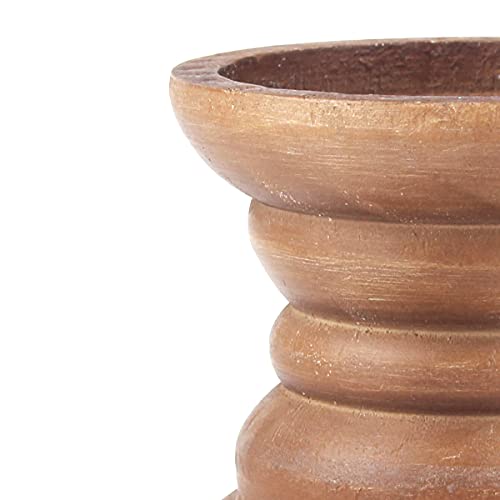 Stonebriar Small Decorative Natural Wood Pillar Candle Holder 4 inch - color: Brown, size: 4 inches