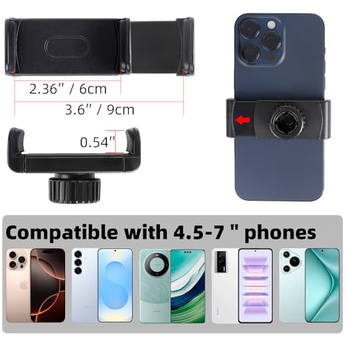 Mic Stand Phone Holder, Flexible Phone Mount with 7.9" Removable Gooseneck for Microphone Music Stand, 360°Adjustable Phone Holder for iPhone 16 Pro Max, 15 Plus, All Smartphones