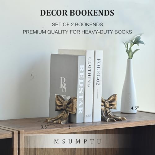 Metal Bookends Set of 2, Heavy Duty Book Ends for Heavy Books, Autumn Copper Decorative Bookends for Shelves Desk Office Home Decor - color: Autumn Copper