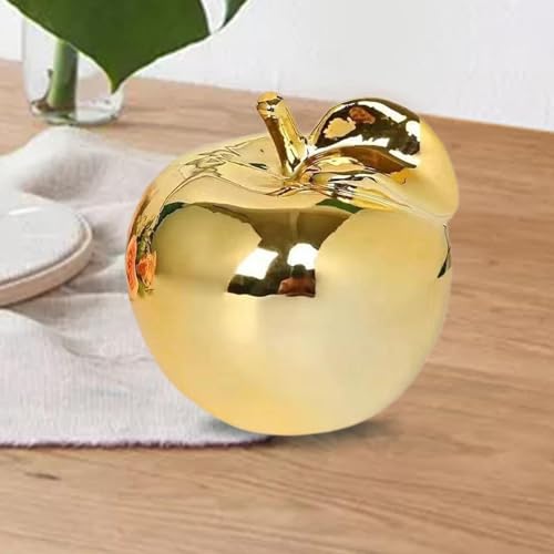 Fenteer Fruit Sculpture Desktop Statue Delicate Ideal Gifts Artistic Ornament Ceramic Figurine for Rooms Porches Desktops Homes Cafes, Golden, M - color: Golden, size: Medium