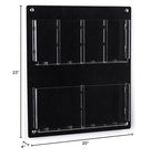 Displays2go Acrylic Wall Mounted Magazine Rack, 4-8 Adjustable Pockets, 2-Tiered - Black (2RP4BLK) - color: Black, size: 4 Pockets