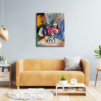 Wieco Art Canvas Wall Art Still Life of Peonies in a Vase 1907 by Henri Matisse Abstract Canvas Prints Art Pictures for Wall Decor and Home Office Decorations - size: 24"L x 20"W