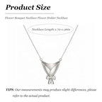 Flower Bouquet Necklace Flower Holder Necklace Pendant Creative Floral Vase Necklaces Kawaii Aesthetic Nature Spring Outfits Jewelry Gift Mothers Day Gifts - color: A1:Silver Flower Bouquet Necklace
