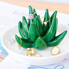 PUDDING CABIN Succulent Ring Holder Dish Cactus Gift for Women Birthday Gift for Mom Friend Bridesmaid Wedding Christmas Valentines Housewarming Gift, Decorative Cacti Decor for Home Gifts - style: Succulent
