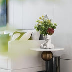 XSMXLNKWL Ceramic Face Vase White Flower Vase for Decor, Female Face Vase Art, Modern Decorative Vase Centerpiece for Table, Shelf, Living Room, Office, Bedroom, Small - style: Face Vase - Stroking the Neck