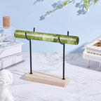 AHANDMAKER Crystal Stone Holder Display Stand Jewelry Organizer Stand with Wooden Base Detachable Jewelry Wrap Watch Organizer Holder for Necklaces Rings Bracelets Keychains Storage