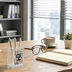 It's Fine I'm Fine Everything Is Fine Acrylic Organizer Pencil Pen Holder, Funny Cat Desk Organizer, Sarcastic Office Decor Gifts for Women Coworker, Back to School Gifts for Student Teacher - style: It's Fine C