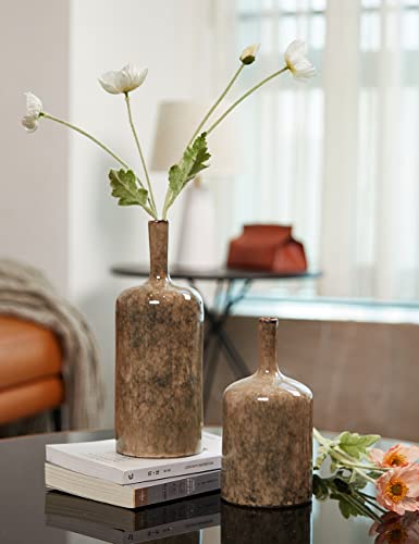 HAUCOZE Ceramic Flower Vase Decorative Sculpture Modern Home Decor Table Centerpiece Gift for Dining Living Room 10.4 Inch - size: Large
