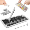 Stainless Steel Ice Cube Trays, 18-Slot Metal Ice Cube Trays for Freezer, Vintage Inspired Design with Release Lever Remove Handle for Making Large Cubes Kitchen & Bar
