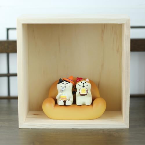 Mevodeata 2Pcs Cute Mini Cat Figurine with Bread Sofa Resin Cat Figure for Office Home Decor - Cute Cat Gift for Cat Lovers - color: Bread Cat