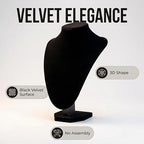 Comelyjewel 3pcs Jewelry Display Set – Velvet Necklace Stand & Bracelet Holder, Tangle-Free Jewelry Organizer for Home & Craft Show Display, Black Necklace Holder Stand for Vendors & Vanity