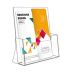 NIUBEE Acrylic Brochure Holder 8.5 x 11 inches 2 Pack, Clear Acrylic Literature Holder Plastic Flyer Display Stand, Acrylic Countertop Organizer for Magazine, Pamphlet, Booklets, Menu, Journals - size: 8.5" x 11", style: 2 Pack