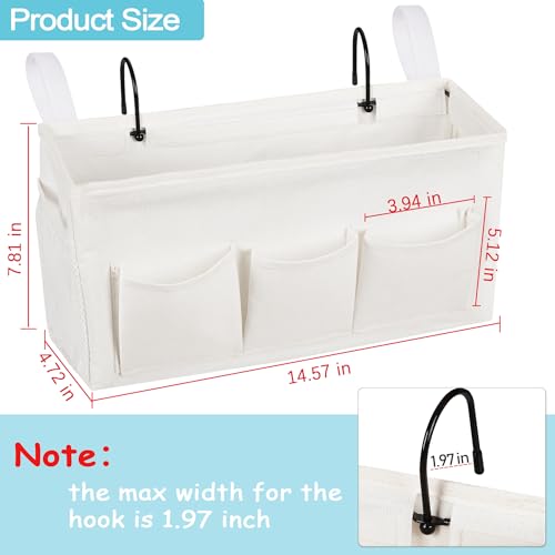 Loghot Bedside Caddy/Bedside Storage Bag Hanging Organizer for Bunk and Hospital Beds,Dorm Rooms Bed Rails,Can be Placed Glasses,Books,Mobile Phones,Keys (New White) - color: 1pc New White
