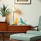 AceOrbit 3 Pcs Mid Century Modern Decor Medieval Table Decor Large Ceramic Birds Orange Blue and Yellow Ceramic Birds for Home Office Table Desktop Bookshelf Mantelpiece Shelf Centerpiece - style: Retro Style