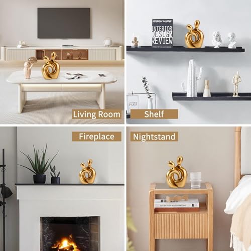Couples Gift Statues, Anniversary Wedding Gift for Men Women Gold DecorTable Centerpieces TV Stand Bookshelf Knick Knacks Modern Decor Figurines Anniversary Women Gift Valentine's Day Gift