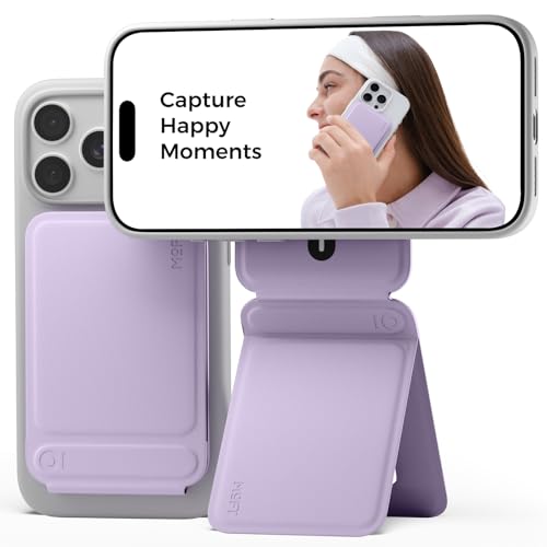 MOFT Phone Tripod Stand Selfie Stick for iPhone, Multi-Angles iPhone Stand, Lightweight & Portable Phone Holder, Strong Magnets, MOVAS Vegan Leather, Travel Essentials, Peony (Without Card Slot) - color: Peony x Without Card Slot, size: Wthout Card Slot -