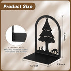 Aertiavty 2 Pcs Bookends for Shelves, Heavy-Duty Morden Tree Book Ends, Non-Skid Metal Bookends, 1 Pair Large Decorative Book Holder for Home and Office, Black Book Stopper, Forest - style: Tree