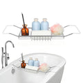 Cabilock Bathtub Tray - Stainless Steel Bathtub Caddy, Expandable Extra Wide Bath Tub Organizer, Rust-Resistant Over The Tub Shelf Rack with Non-Slip Grips for Phone Book Wine Glass, Silver - color: Silver