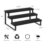 YINMIT Wooden Display Riser Stand, Tiered Perfume and Cologne Organizer Stand, 3 Tier Spice Rack Organizer, Rustic Display Shelf for Candles (3 Tier,2Pack,Black) - color: 3 Tier,2Pack,Black