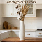 12 Inch White Vase Ceramic Flower Vase, Tall Vases for Pampas Grass, Home Decor, Modern Textured Vases for Living Room Decorations,Table Centerpieces,Shelf,Farmhouse Small Ceramic Vase - style: Shape 8
