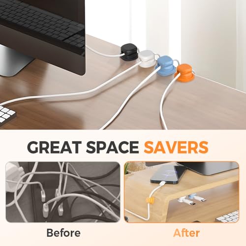 Cord Organizer Holder, 2025 New Desk Cable Management, Cable Clips Organize Phone Charging Cords Holder Organizer Neatly for Home Office Car Desk Nightstand (Orange, 3 Pack) - color: Orange, size: 3 Pack