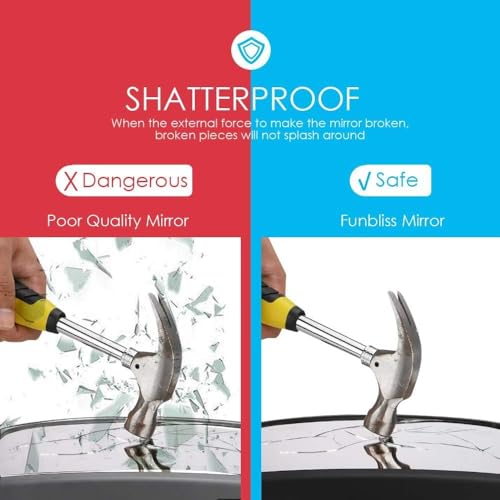 Funbliss 2-Pack Baby Car Mirror - Shake-Proof & Shatterproof, 360° Adjustable Angle, Clear Wide View for Rear-Facing Infants, Easy Install, Perfect Baby Travel Gear & Carseat Accessories - color: 2PACK
