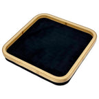 TheDisplayGuys - Bamboo Jewelry Organizer Display Tray - Faux Suede Insert - 104 Ring Holder Slots - Black - color: Black Suede, size: Ring Slots - 104, style: Bamboo