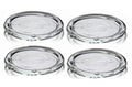 4 Pack Glass Candle Holder 4" Clear Beautiful Transparent Round Candle Plate… - size: 4pack-4inch