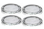 4 Pack Glass Candle Holder 4" Clear Beautiful Transparent Round Candle Plate… - size: 4pack-4inch