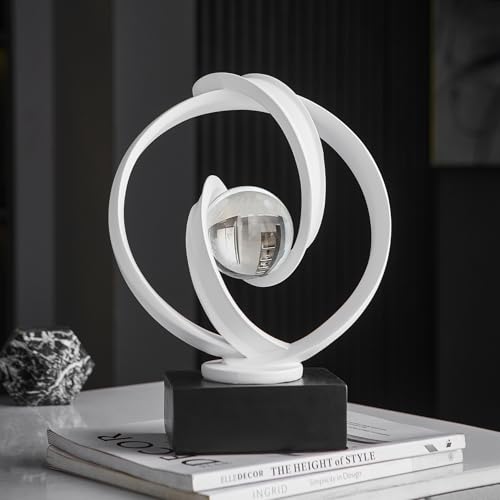 Modern White Statue Decor for Living Room, Abstract Art Sculptures Home Décor Accents for Coffee Table TV Stand Bookshlf, Resin Decorations for Dining Room Office Bedroom - color: F-white