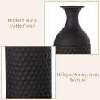 Sziqiqi Large Black Vases Tall 27inch - Metal Floor Standing Vase Set of 3 Modern Honeycomb Texture Big Standing Vase for Living Room Dining Bedroom Home Corner Hallway Indoor Office - style: Large Black Vases