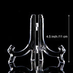 HESTYA 8 Pcs Clear Acrylic Easels Plate Stands Holders to Display Pictures or Other Items for Display Decoration (4.5 Inch)