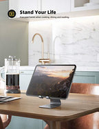 Lamicall Tablet Stand, Tablet Holder for Desk - Multi-Angle Adjustable Tablet Desktop Dock Gifts, Compatible with iPad Pro 11, 12.9, Air, Mini, Fire HD, Galaxy Tab, and Other 4-13" Tablets, Gray - color: Grey