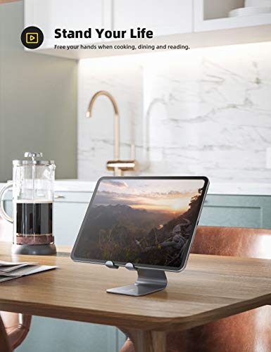 Lamicall Tablet Stand, Tablet Holder for Desk - Multi-Angle Adjustable Tablet Desktop Dock Gifts, Compatible with iPad Pro 11, 12.9, Air, Mini, Fire HD, Galaxy Tab, and Other 4-13" Tablets, Gray - color: Grey