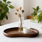 Acacia Wood Serving Tray – Premium Craftsmanship Decorative Tray Irregular Handmade Catchall Plate for Keys, Snacks, Coffee Table Décor & Entryway Organization-10.9 * 5.7 * 1.18 inches - style: Style 2