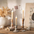 Wooden Candlestick Holders Rustic: Farmhouse Wood Taper Candle Holders Boho Candle Sticks Holder Fall Decor for Dinning Table Mantle Party Holiday Christmas Wedding Home Set of 3 - size: 3.7"/5.8"/7.8" H - 3Pcs