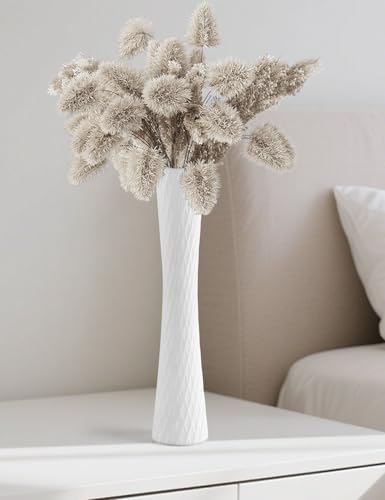 16 Inch Tall Ceramic Flower Vase,Minimalist Style Slender Floor Vase for Living Room, Home, Office Bedroom Table Centerpieces Shelf Kitchen Wedding Farmhouse Décor（White） - color: Tallvase-white