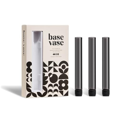 Base Vase (3-Pack) - The Bud Vase that Fits in Taper Candle Holders | Create Floral Arrangements for Tablescapes, Centerpieces, Weddings and Home Decor (Black) - color: Black