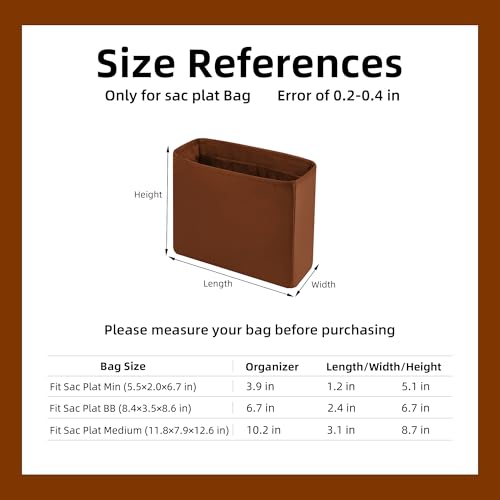 DGAZ Silk Purse Organizer Insert For LV Sac Plat Mini/BB/Medium bag，Silky Smooth Bag Organizer，Luxury Handbag & Tote Shaper(Gold,Medium) - color: Gold, size: Medium