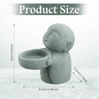 Landical Buddha Sandstone Statues, Zen Monk Praying Statue Sculptures Ornament for Wealth Good Luck Feng Shui Decor Home Office Car Decoration(Jizo Monk) - style: Jizo Monk